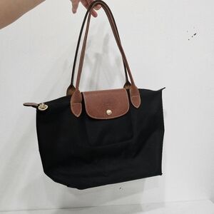 Longchamp Black and Brown Shoulder Bag